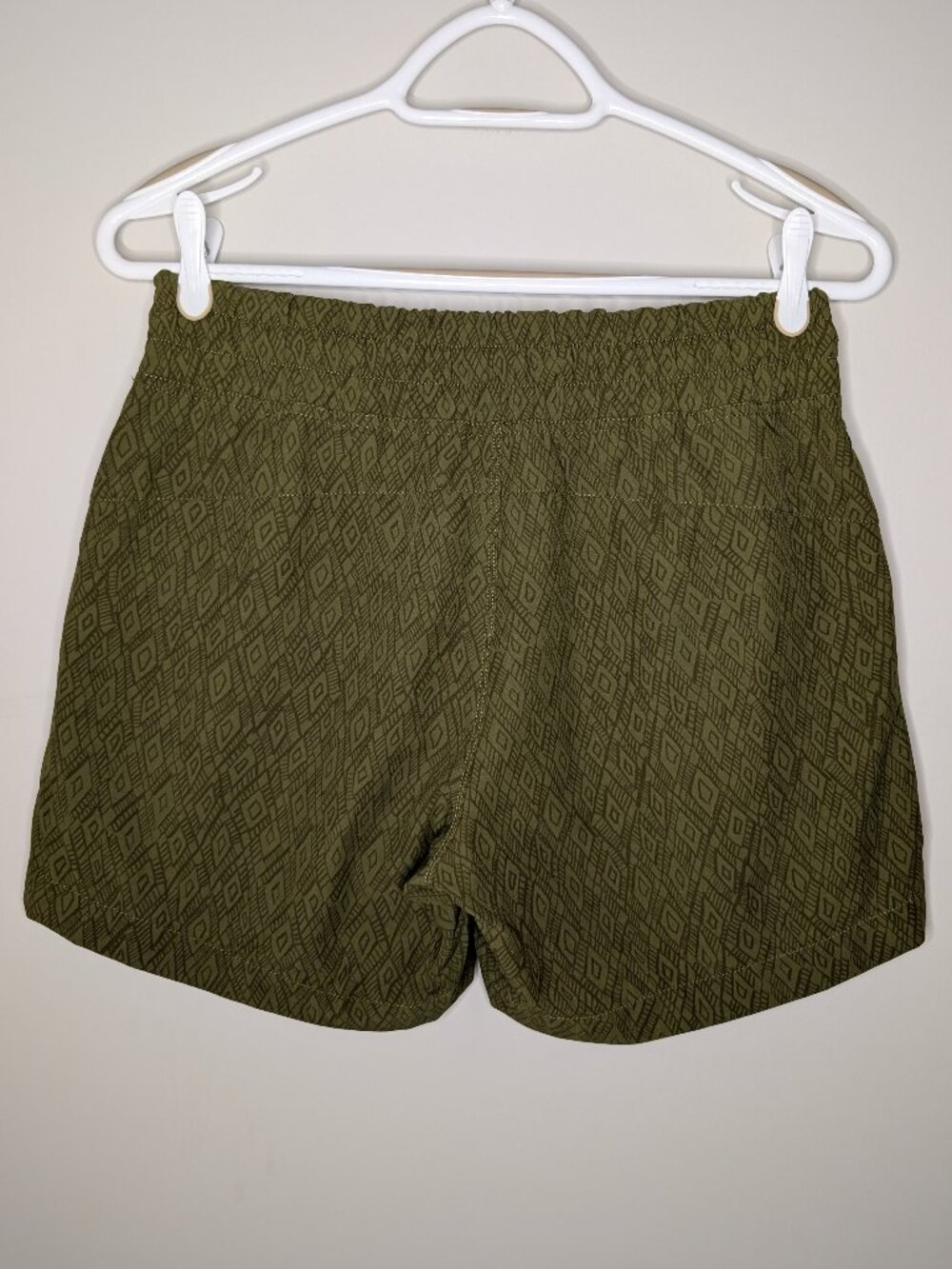 MEC Green Patterned Drawstring Outdoor Technical Shorts Regular Fit Size 6 - Picture 2 of 6